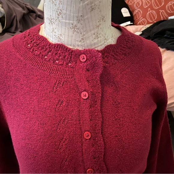 BNWT LOFT red henley sweater - Picture 6 of 6